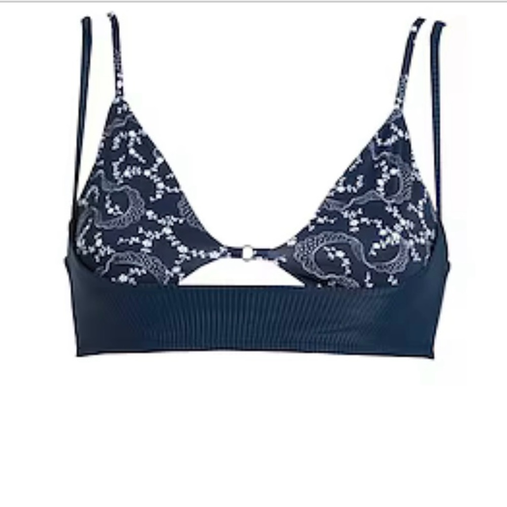 Frankies Bikinis Bellamy Ribbed Bandana Bikini Top in Dixie, Sz S - Picture 3 of 16